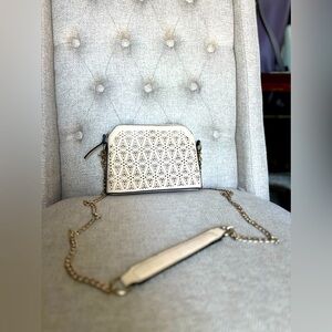 Cream cross body bag